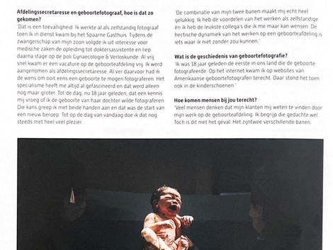 “Ik fotografeer de liefde waarin een baby geboren wordt”.