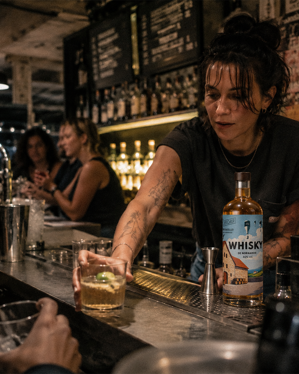 Whisky Sour préparé avec le Whisky de Normandie Spirits Explorer