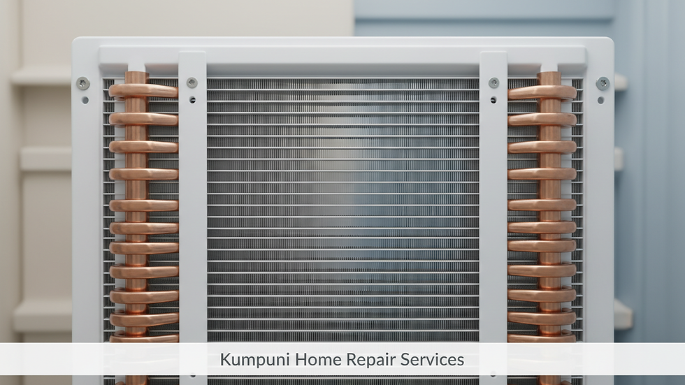 Close-up view of a clean refrigerator coil