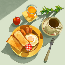 Breakfast Postcard