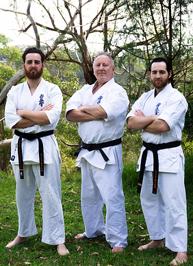 from the right: senpai Victor, Sensei Mario Victor Celeste and Senpai Angus