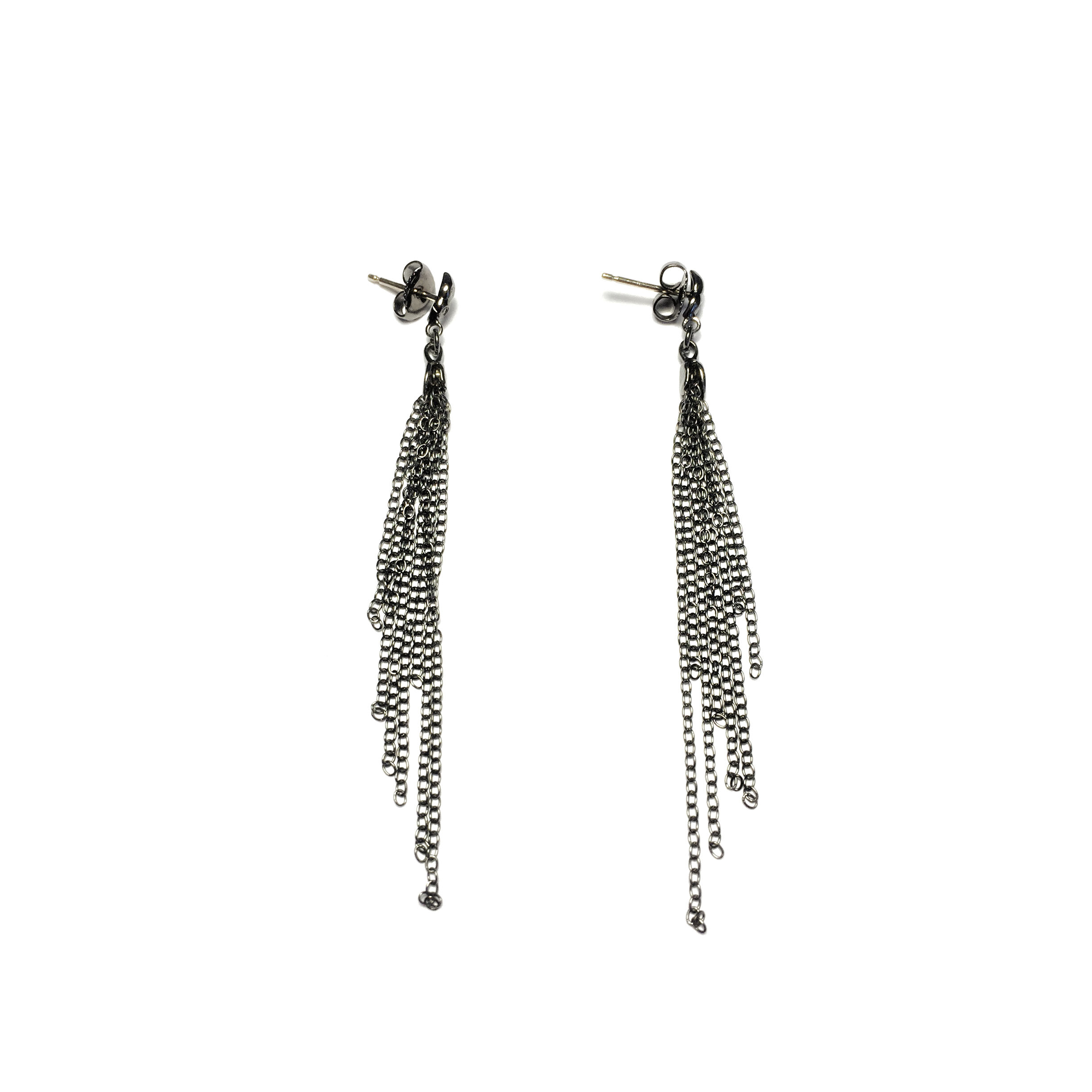 Sterling Silver Slim Tassel Earrings