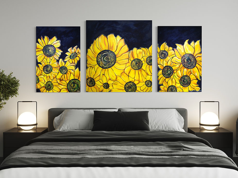 Thumbnail: TRIPTYCH ’SUNFLOWERS IN CONTRAST’