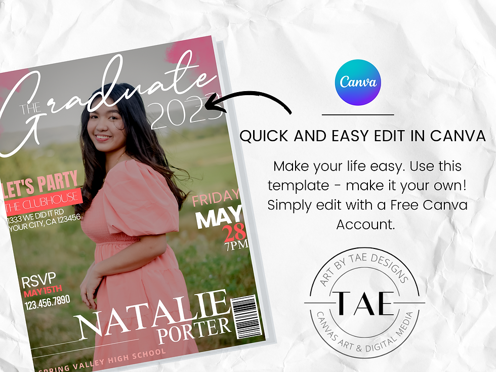 Thumbnail: Pink Graduation Magazine Invite *Digital Access Only*