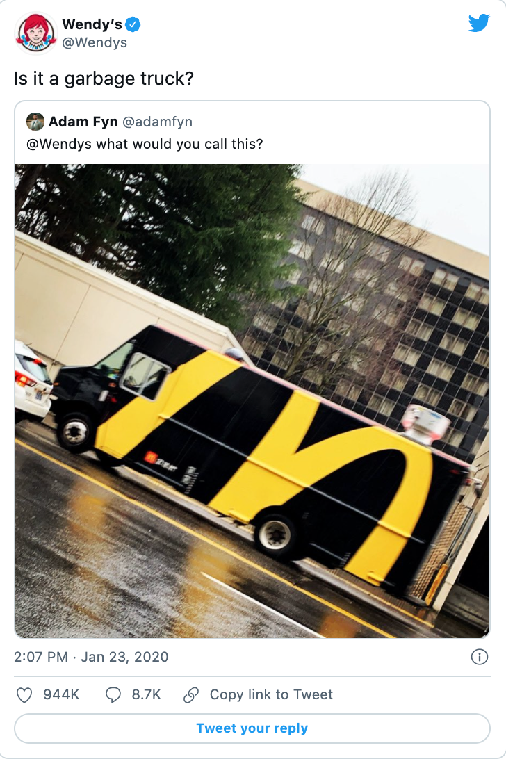 A screenshot of Wendy's post