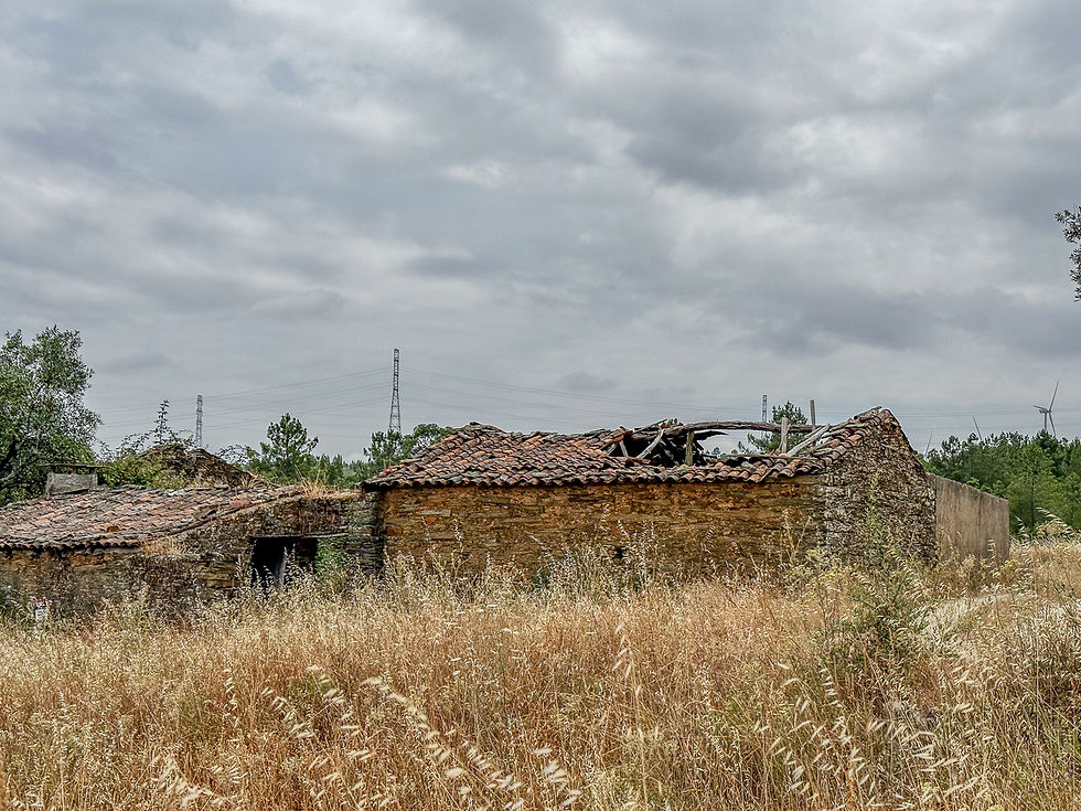 Ruined stone house in an abandoned village in the Beira Baixa, Portugal