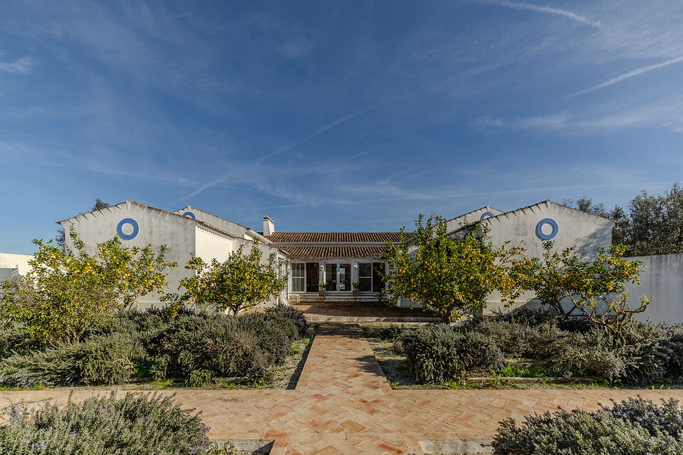 Stone patio of a house being prepared for selling property in Portugal