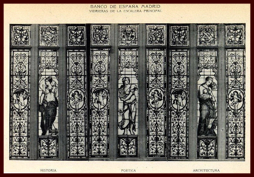 Maumejean stained glass windows at the Banco de España: History, Poetry, Architecture