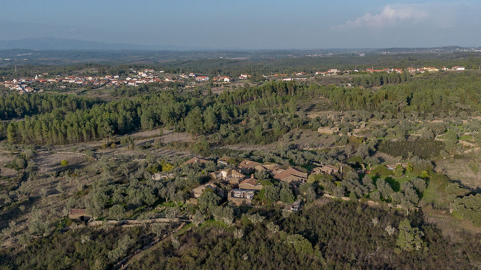 Aerial view of the village of Azinheira and its land, Castelo Branco, Portugal