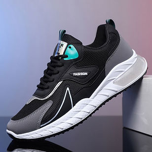 Color-blocked Sneakers Fashion Breathable Lace Up Mesh Sports Shoes For Men Casual Outdoor