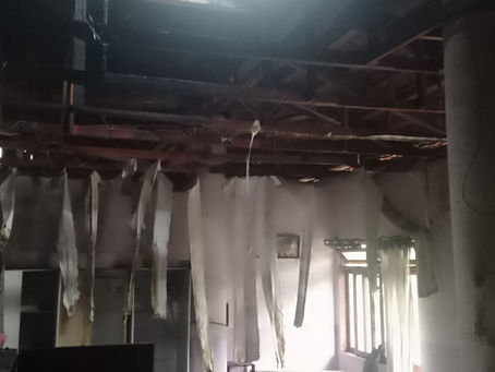 Incêndio atinge alojamento da Casa da Solidariedade, em Pomerode