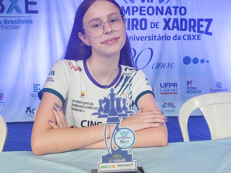 Atleta Nathalia Krüger, brilha no Campeonato Brasileiro Escolar de Xadrez