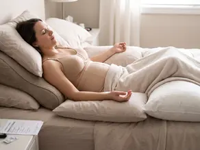 ¿Cómo dormir después de un mommy makeover y descansar de verdad? paciente en posición semi-fowler con soporte de almohadas