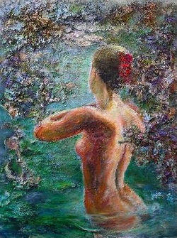Nude Girl In Lake