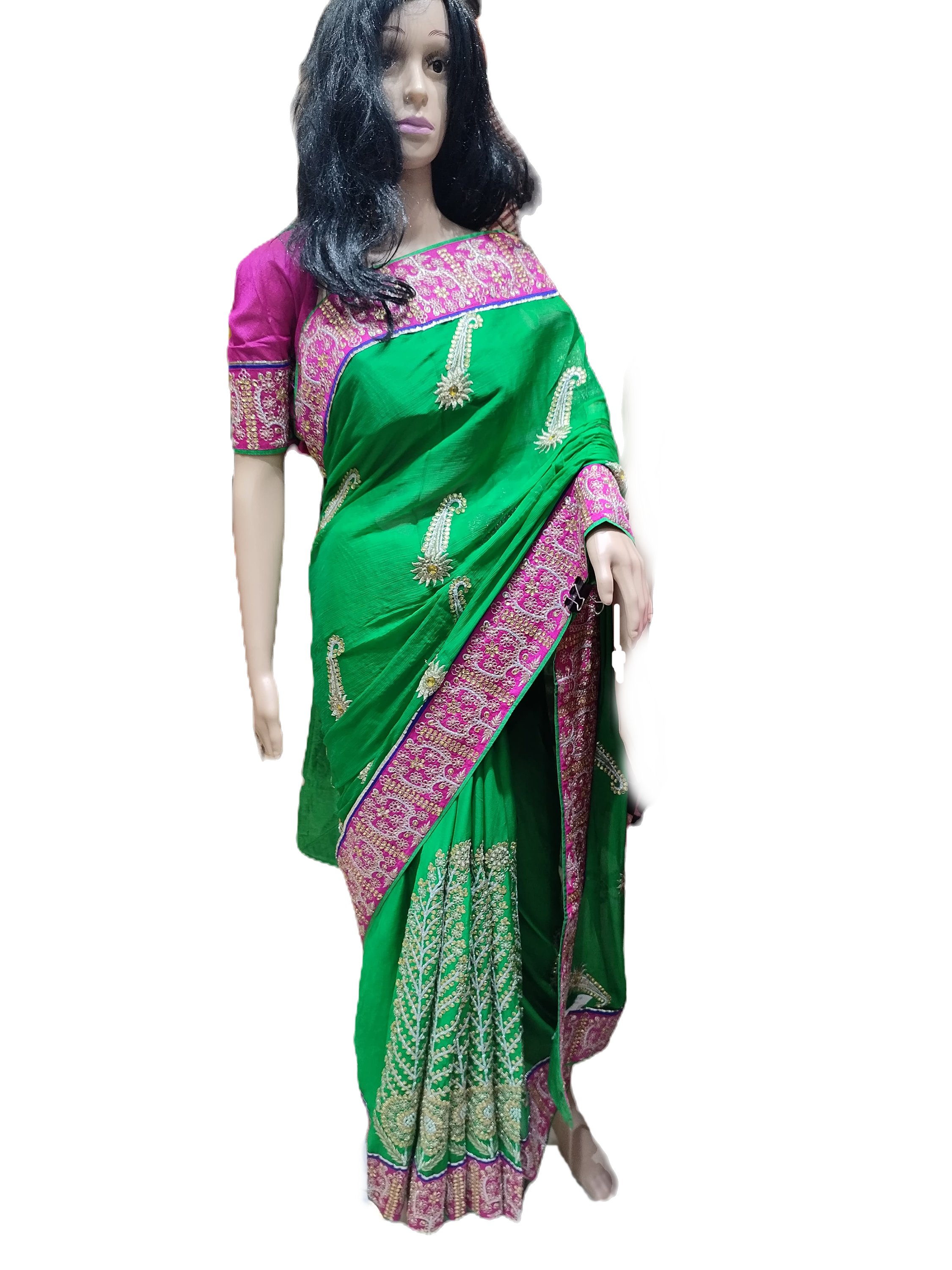 Parrot Green Stunning Saree