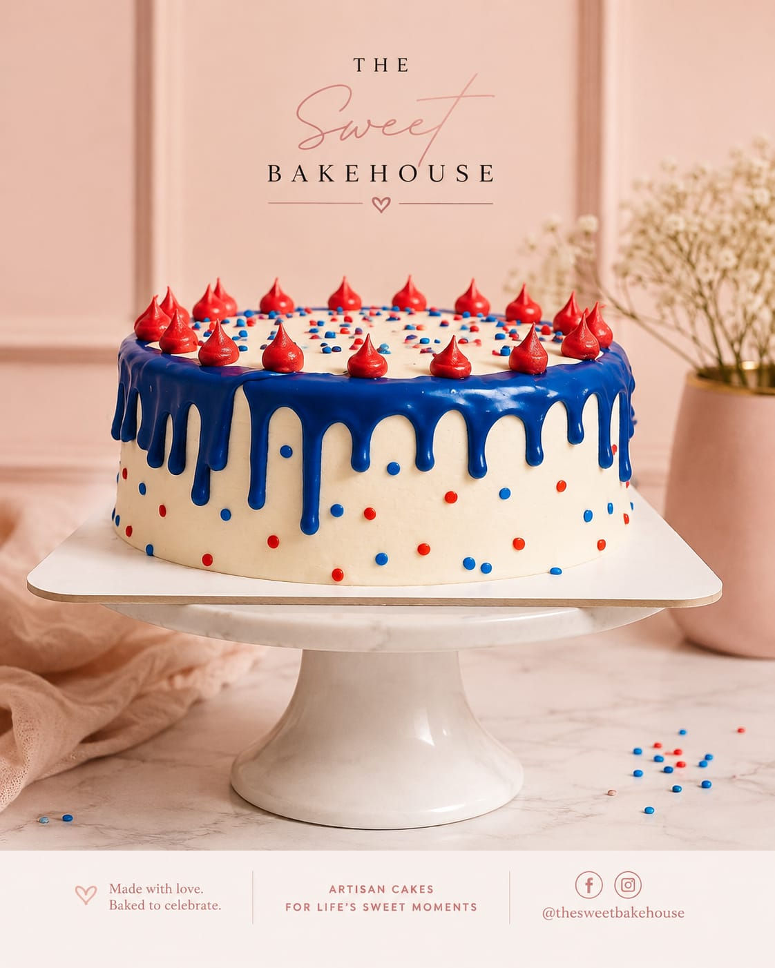 Confetti & Drip Birthday Cake