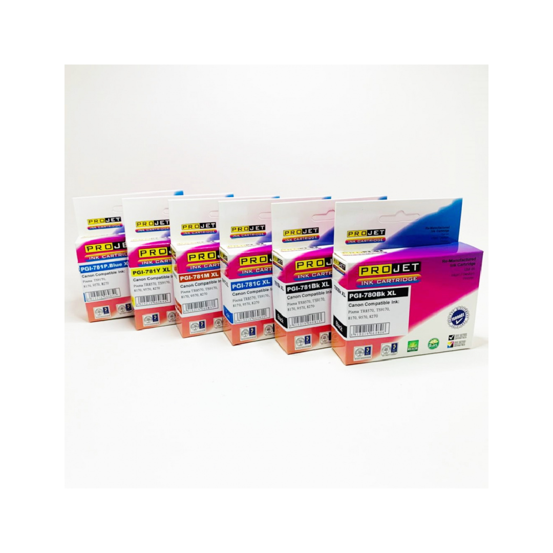 PROJET Canon 781XL 代用墨盒 (BK.C.M.Y.PB)