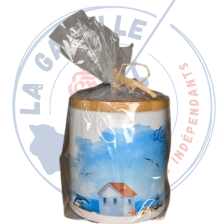 Miniature : Pot hermétique décoré - Gros sel - 200g