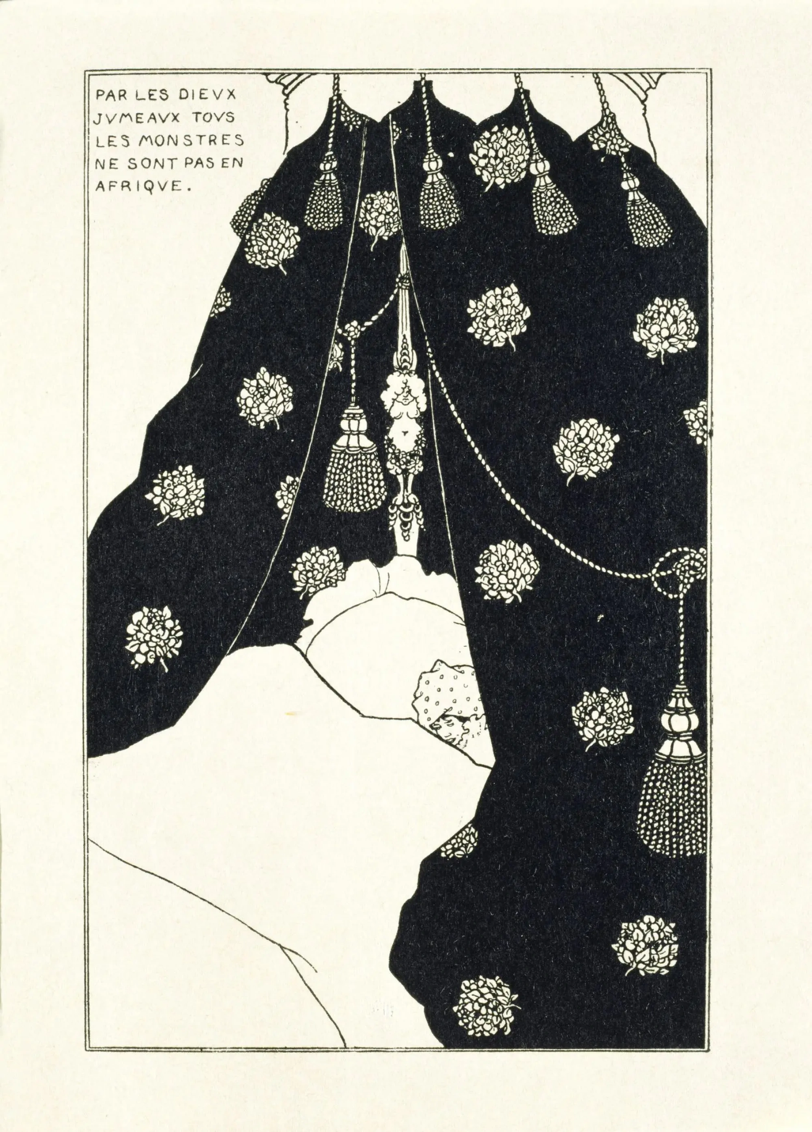 Обри Бёрдслей. Автопортрет в постели