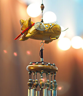 โมบายฮวงจุ้ย หมู / PIG Lucky Windchimes