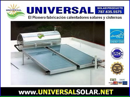 Venta e instalación de calentadores solares UNIVERSAL, #1 en PR