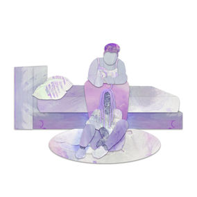 Woman sealing ends of braids