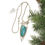Thumbnail: Gem Chrysocolla Long Pendant Mixed Metal "Grace Bay"