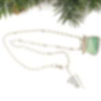 Thumbnail: Seafoam Green Stone Varascite with Sapphire Pendant "Mint Wave"