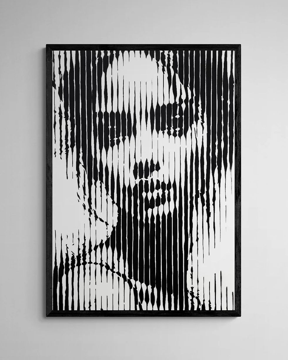 Originalmålning av Asko Art ”Monochrome Faces Nr.38" 70x50cm_b