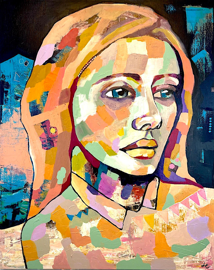 Konst av Linda Eklund "Nattens Blåa Bölja” 100x80cm