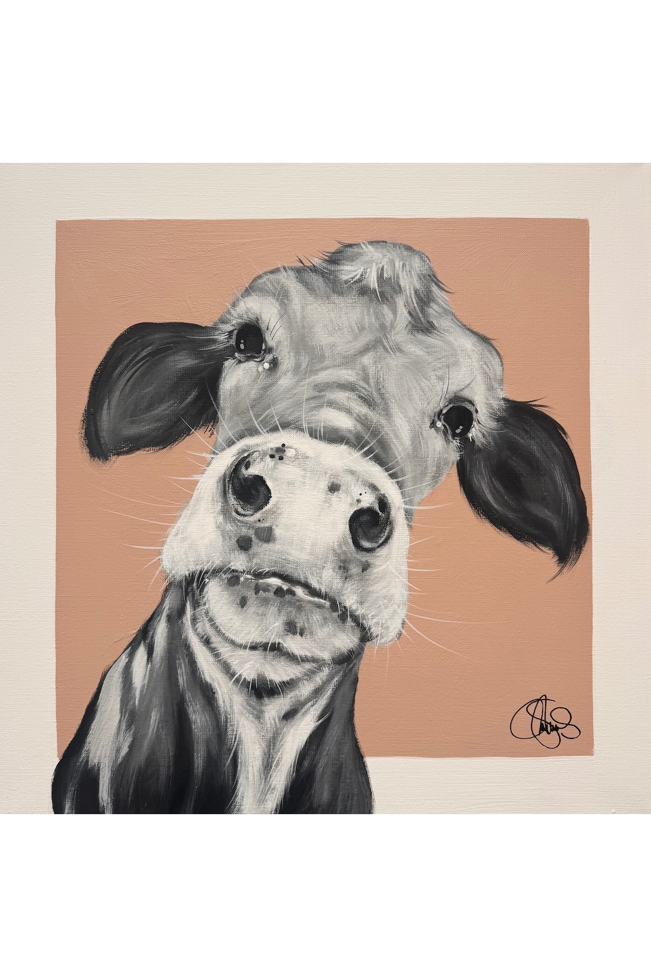 Originalmålning av Matilda Skoglund "Lilja" 50x50cm på Kabusa_a