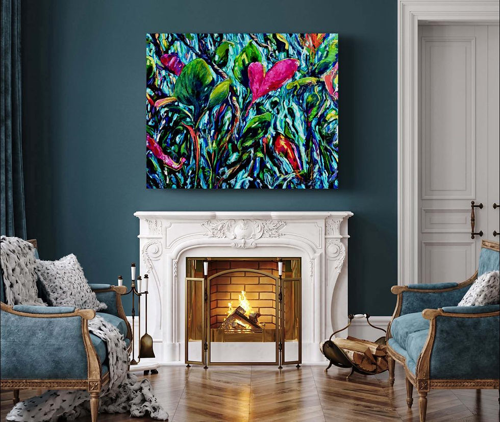 Originalmålning av: Rosamy Cotino ”Water Falls llI” 120x100cm 1