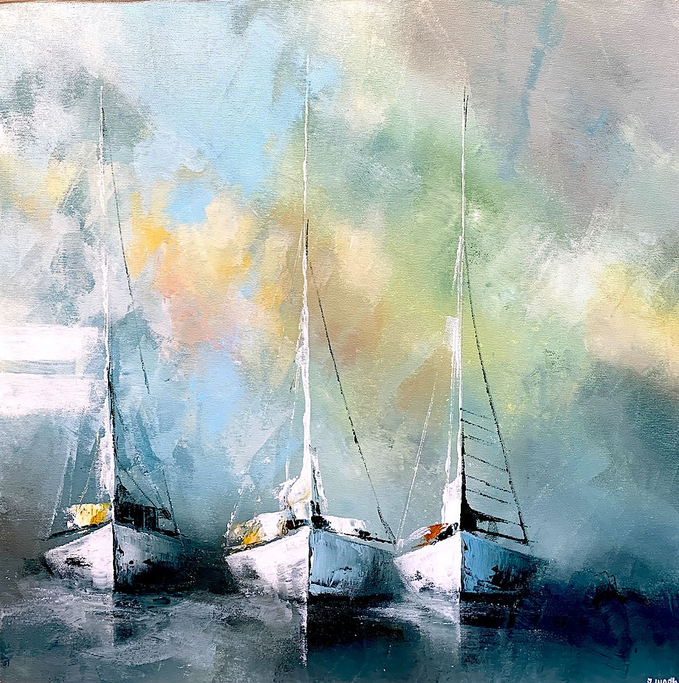 Originalmålning av Jonas Lundh ”Trio” 50x50cm på Kabusa_a