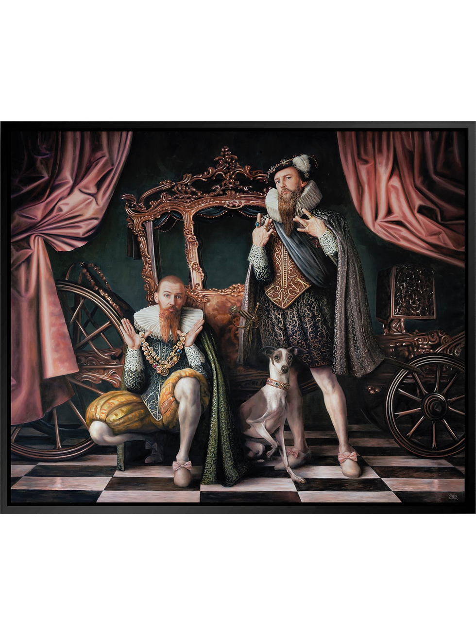 Målning av Andreas Englund ”Royal Gangstas" 90x110cm på Kabusa_a