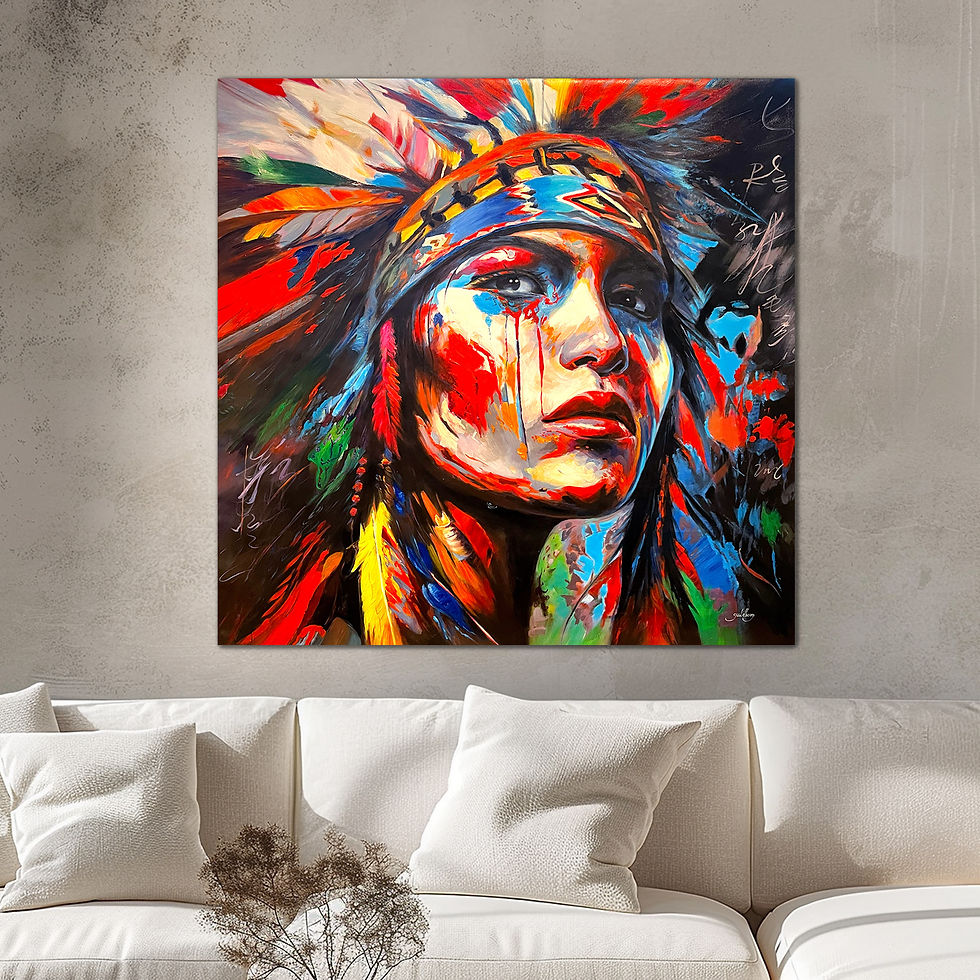 Konstverk av: Carsten Guldborg ”Lost but found” 110x105cm på Kabusa Art Gallery