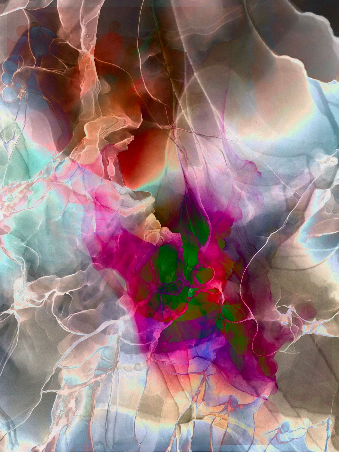 Originalmålning av Jeanette Innala "Abalone" 60x50cm på Kabusa