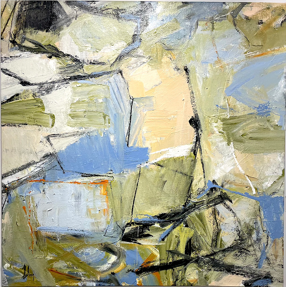 Målning av Lloyd Tabing ”When Love Takes Over” 92x92cm