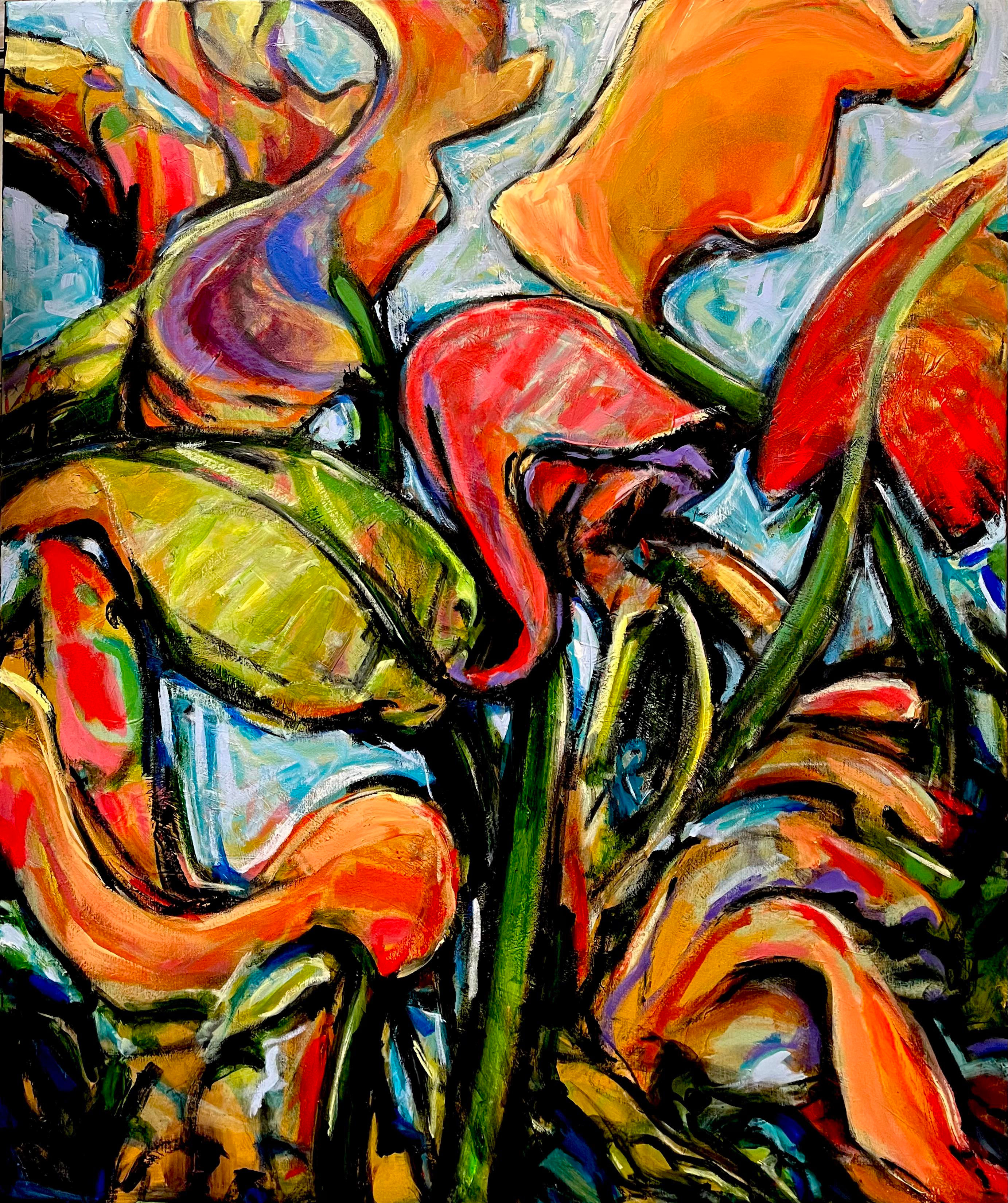 Originalmålning av: Rosamy Cotino ”New Vibes IlI” 120x100cm