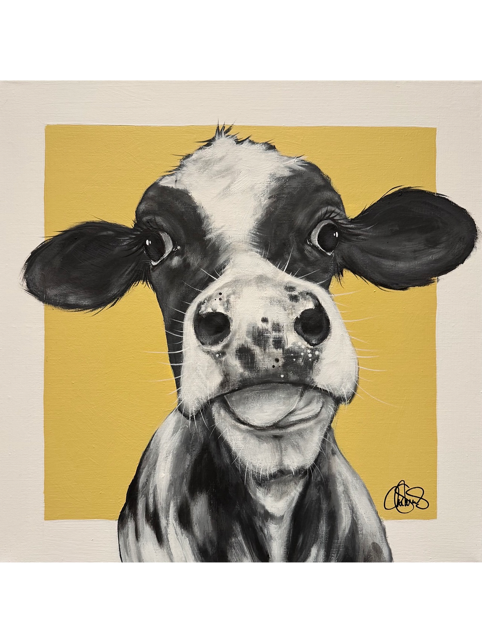 Originalmålning av Matilda Skoglund "COW 491_Majken" 50x50cm_a