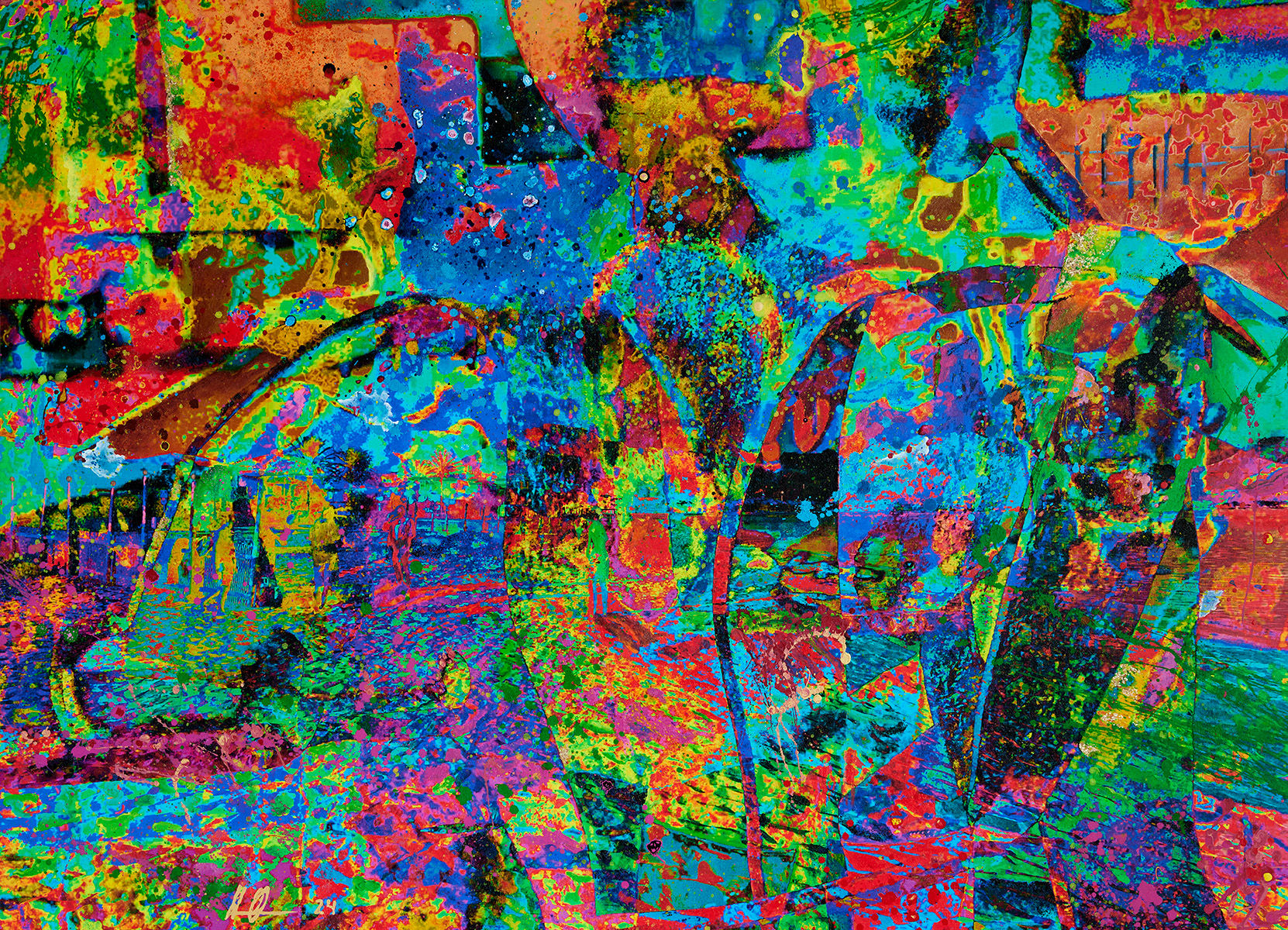 Originalmålning av Max Alm Norell "El Paseo" 100x138cm på Kabusa_a