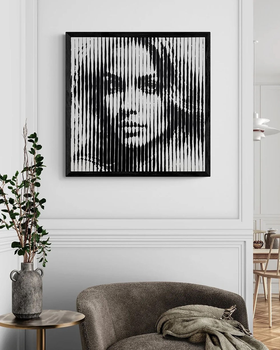 Originalmålning av Asko Art ”Monochrome Faces Nr.40" 70x70cm_b