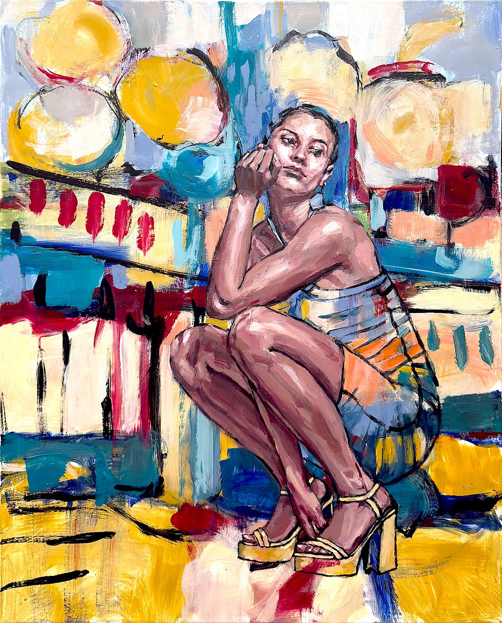 Originalmålning av Maria Krull "Touch Ground" 92x73cm på Kabusa_a