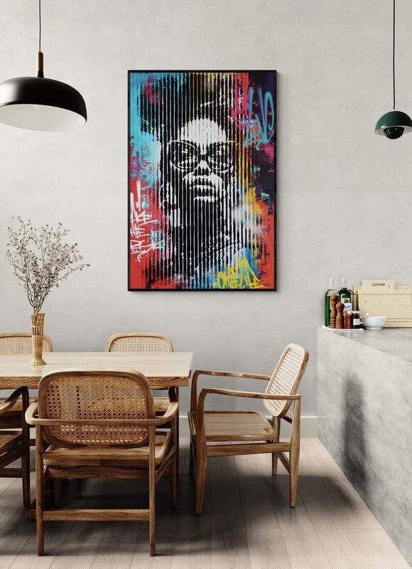 Originalmålning av Asko Art "Colorful Faces - Nr. 24" 120x80cm_b