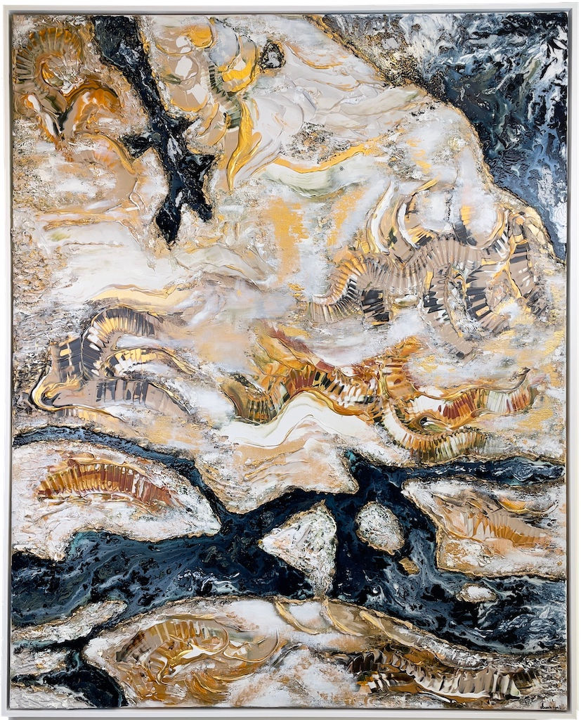 Konst av Amanda Egnell ”Fågelvy Över Sthlm” 150x120cm