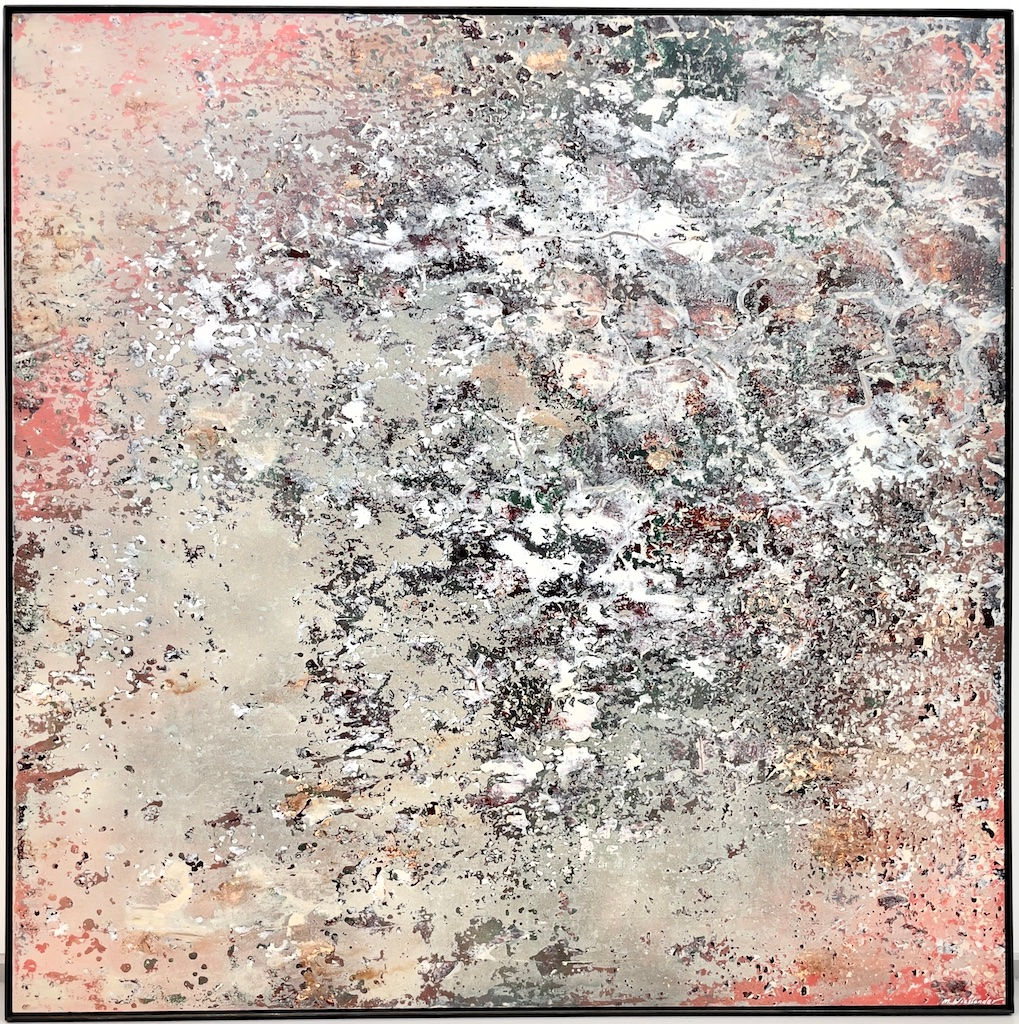 Konstverk av Mats Wieslander ”Asian Leaves” 100x100cm på Kabusa art Gallery