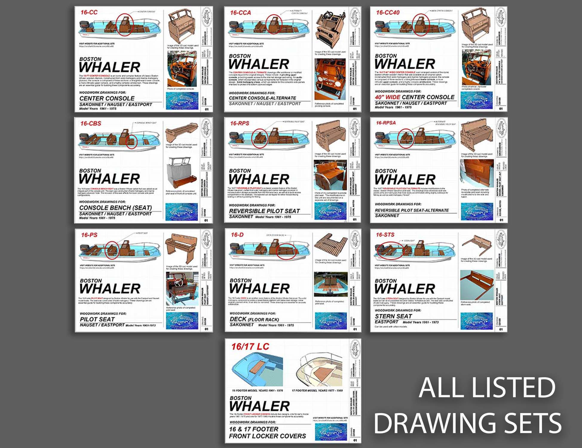 16-FT ALL LISTED DRAWING SETS-BUNDLE