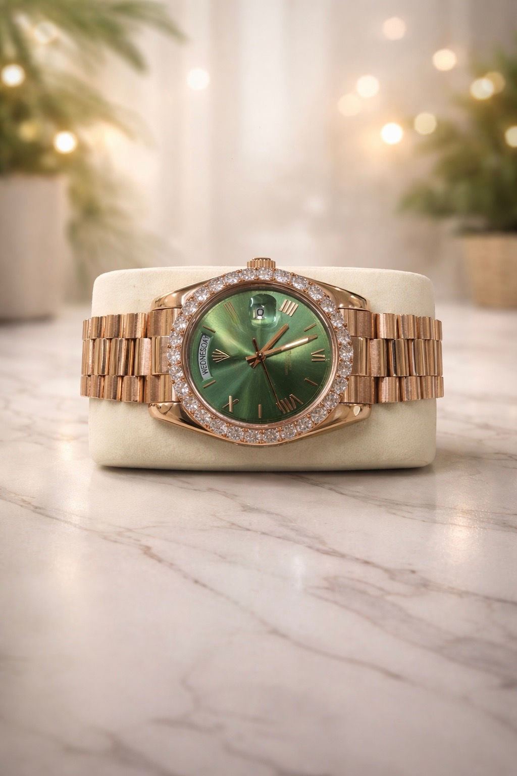 Emerald Luxe Diamond Timepiece