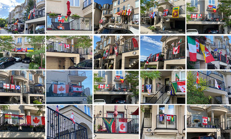 Flags from around the world in our little neighbourhood
