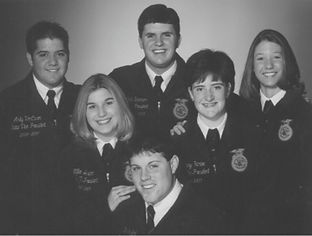 Six NC FFA state officers from the 2000s in uniform