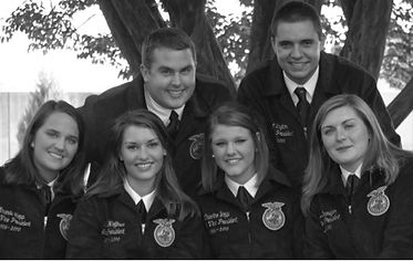 Six smiling NC FFA state officers from the 2000s